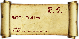 Réz Indira névjegykártya